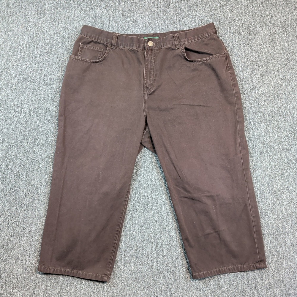 Lauren Ralph Lauren Y2K Cropped Pants 16W Brown Cotton Straight Leg Minimalist